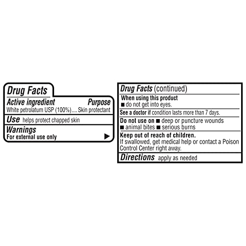 Amazon Basics Petroleum Jelly White Petrolatum Skin Protectant, Unscented, 3.75 oz, 1-Pack, (Previously Solimo)