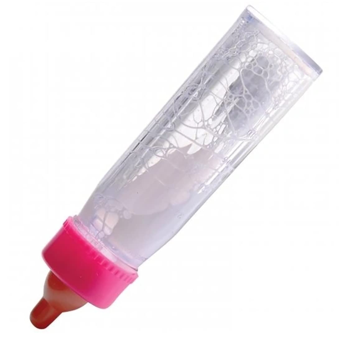 4E's 2-Pack Baby Doll Bottles with Magic Disappearing Milk & Juice – Doll Accessories Toy for Toddlers & Kids, Gift for Ages 3-7