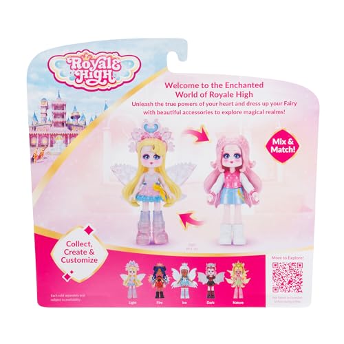 Royale High 3” Light Fairy Fashion Doll - 1 Figure with 9 Fashion Accessories - Virtual Item Code Included - Series 1 - Ages 5+