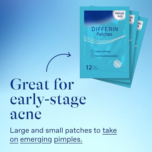 Differin Acne Patches with Salicylic Acid & Centella – Fast Triple Action Pimple Patch for Day & Night, Dermatologist Tested, 36 Count