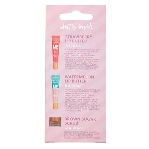 Tree Hut Sugarlips Pout Pack Lip Routine Set, 1 Lip Scrub (0.34 oz) + 2 Lip Butters, Strawberry & Watermelon (0.52 Fl oz Each)