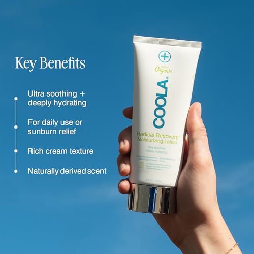 COOLA Organic Radical Recovery After Sun Body Lotion, Includes Aloe Vera, Agave and Lavender Oil for Sunburn Relief, 5 Fl Oz