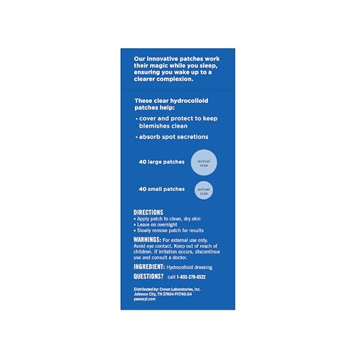 PanOxyl PM Overnight Spot Patches, Advanced Hydrocolloid Healing Technology, Fragrance Free, 80 Count