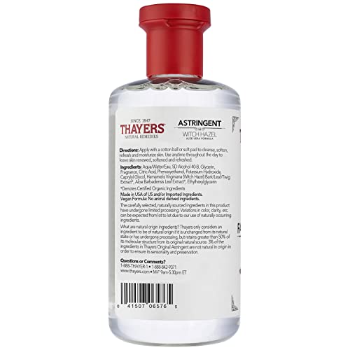THAYERS Original Witch Hazel Astringent with Aloe Vera, 12 Ounce Bottle
