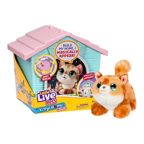 Little Live Pets My Kitty's Home Playset – Mystery Kitty Plush Reveal, Build & Decorate Pet Carrier, Cat House Toys for Kids 5+
