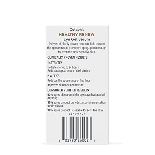 Cetaphil Healthy Renew Eye Gel Serum 0.5oz – 24Hr Hydrating Anti-Aging Cream, Reduces Dark Circles & Wrinkles, Retinol Alternative