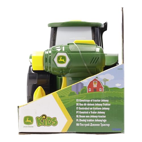 BUILD-A-BUDDY John Deere Tractor Take-Apart Toy with Drill, 16 STEM Pieces, Toddler Building & Tool Toy for Kids 3+