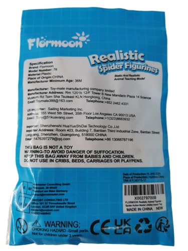 FLORMOON Realistic Spider & Insect Figures – Lifelike Animal Toy Set for Kids, Toddlers, Educational & Birthday Play (Giant Whiteknee)