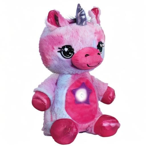 Ontel Star Belly Dream Lites Unicorn – Plush Night Light, Glowing Stars & Shapes in 6 Colors, Pink & Purple Stuffed Animal