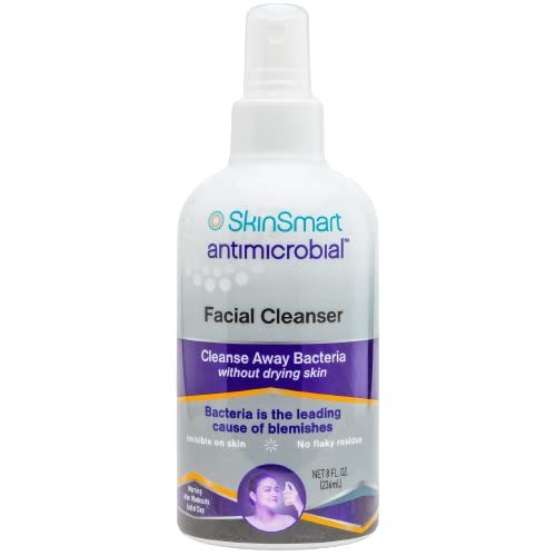 SkinSmart Facial Cleanser Spray for Breakouts - Fights Bacteria, Pimples & Sweat Irritation, Safe for Teens & Adults, 8 oz