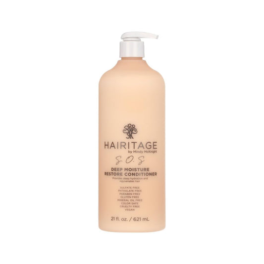 Hairitage S.O.S. Deep Moisture & Restore Conditioner with Safflower Oil | Hydrating for Dry, Thick, Curly, Coily & Wavy Hair | Vegan, 21 fl oz