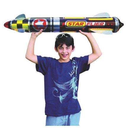 JA-RU 41" Giant Inflatable Rocket Ship Toy – Space Party Decorations, Pool Accessory, Solar System & Astronaut Kids Toy, 1 Unit