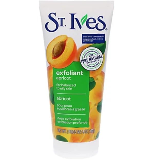 St. Ives Acne Control Face Scrub with Apricot – Deep Exfoliating, Oil-Free Salicylic Acid, 100% Natural, Smooth & Glowing Skin, 6 oz