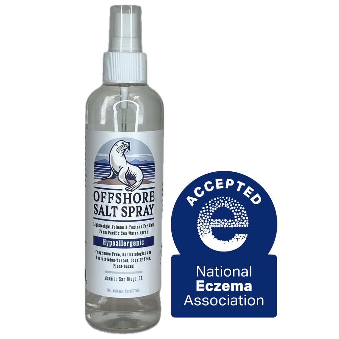 Offshore Sea Salt Hair Spray - Lightweight Algae-Based Styling Mist for Sensitive Scalp, Hypoallergenic, Dermatologist-Tested, NEA Accepted, 8oz