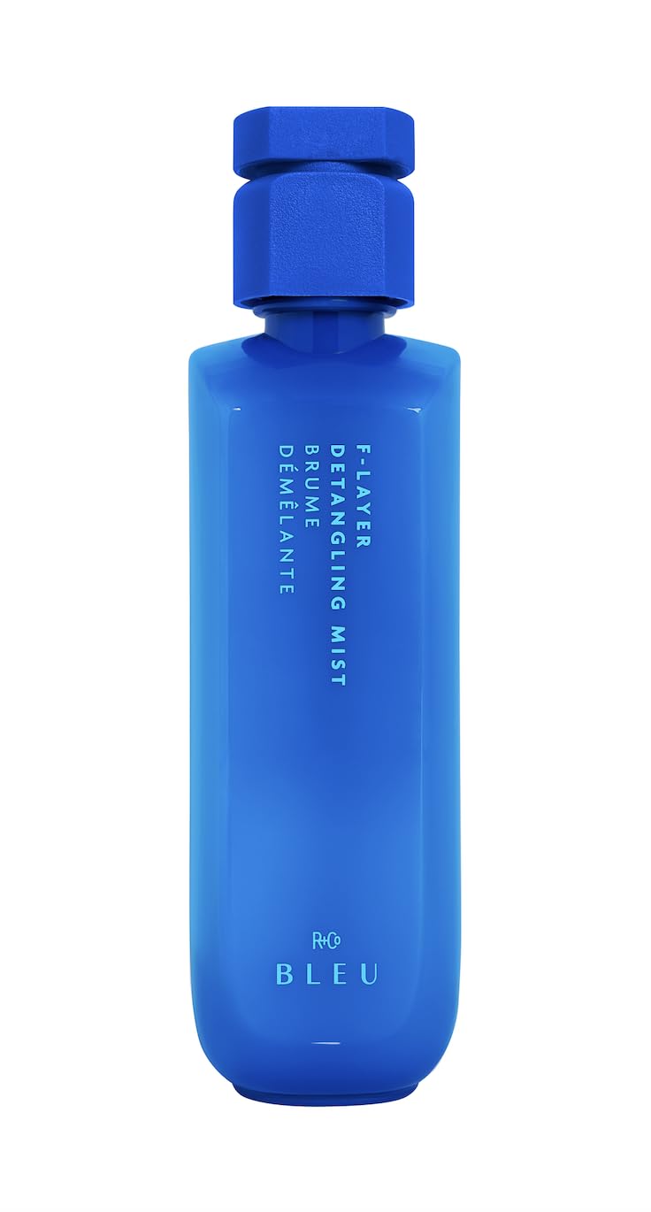 Blue bottle with a hexagonal cap on a white background