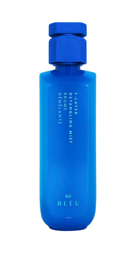 Blue bottle with a hexagonal cap on a white background