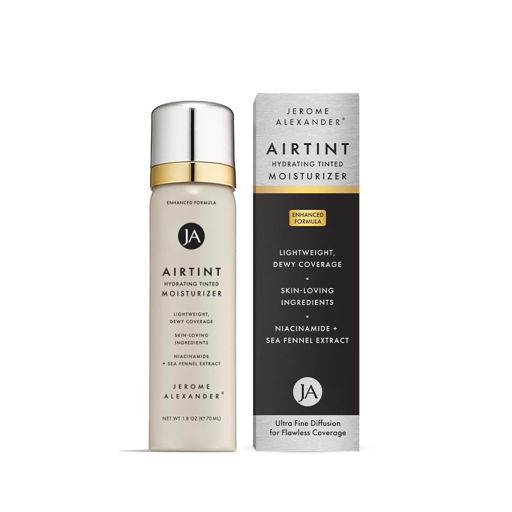 Jerome Alexander MagicMinerals AirTint Tinted Moisturizer AirBrush Spray Light Shade | Tinted Moisturizer Spray with Anti-Aging Ingredients | Light