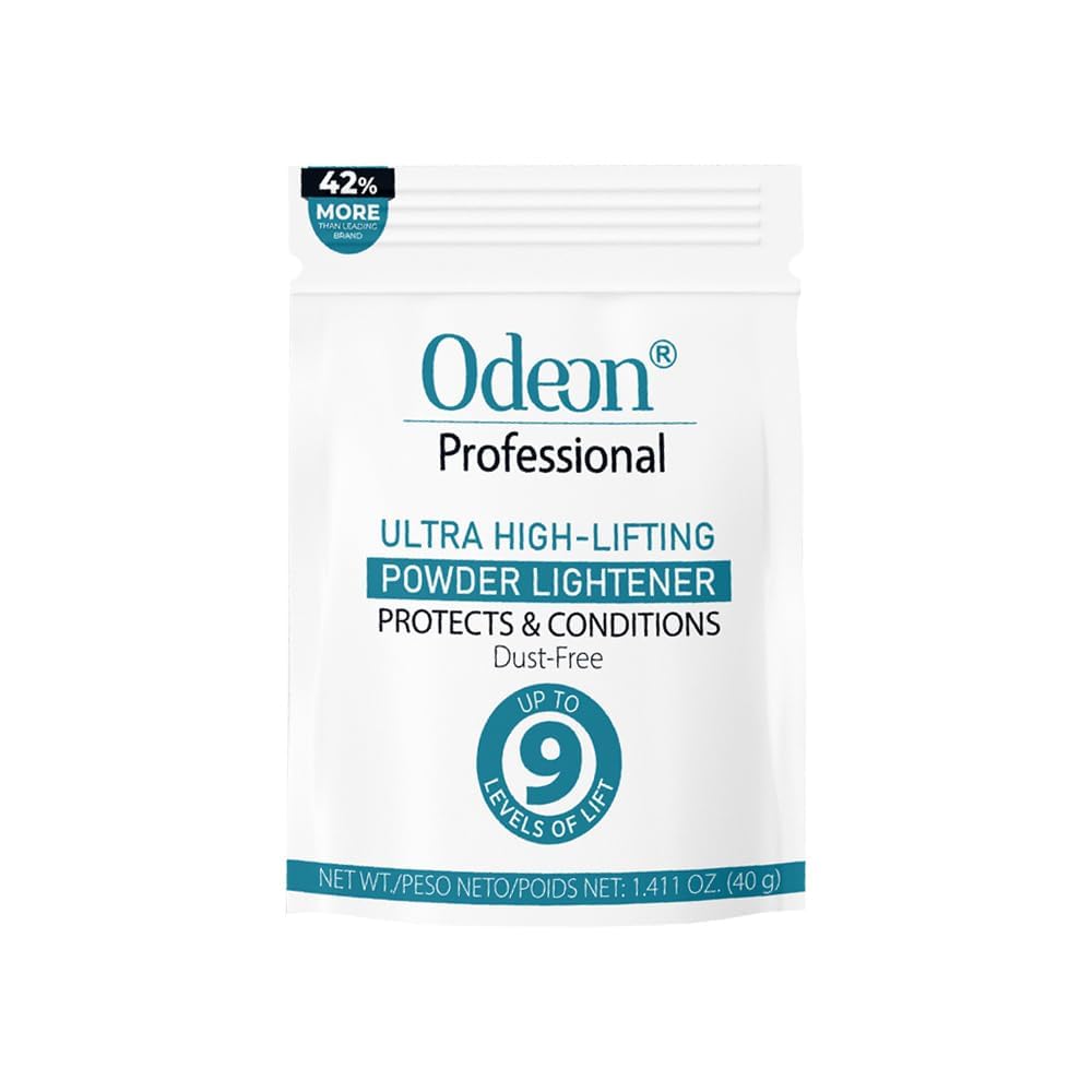 Odeon Professional Ultra-Lifting Hair Bleach Powder – Lifts Up to 9 Levels | Dust-Free Lightener for Balayage, Highlights & Full Bleach – Trial Size