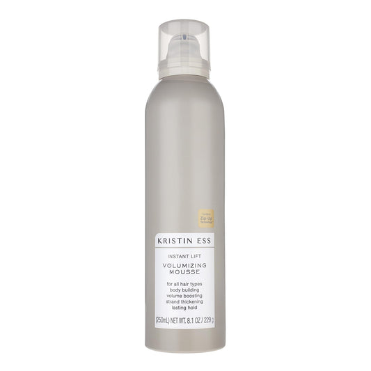 Kristin Ess Instant Lift Volumizing Mousse with Castor Oil - Boosts Volume, Thickens, Adds Body & Lasting Hold for Curly, Wavy & Straight Hair, 8.1 Oz