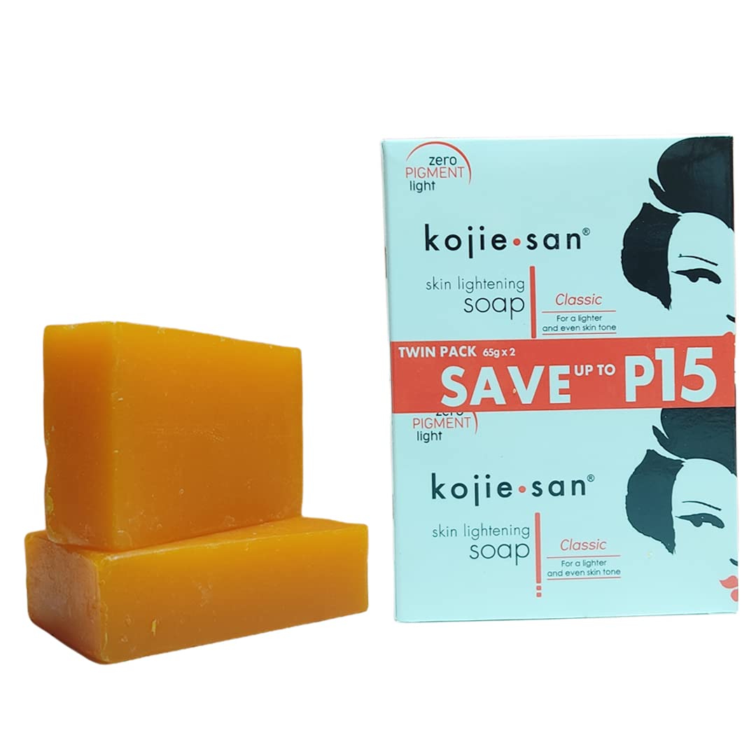 Kojie San Skin and Body Soap – Original Kojic Acid, Dark Spot Remover Soap Bar with Coconut & Tea Tree Oil – 65g x 4 Bars