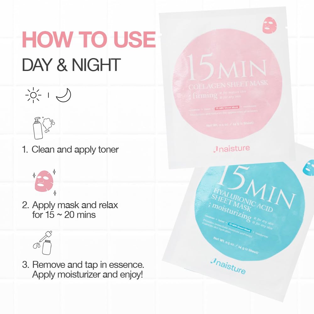 15 Min Pamper Me Kit by Naisture – Korean Spa and Skincare Kit for Women with Hair Mask, Hand and Foot Masks, Eye Mask, and Face Masks
