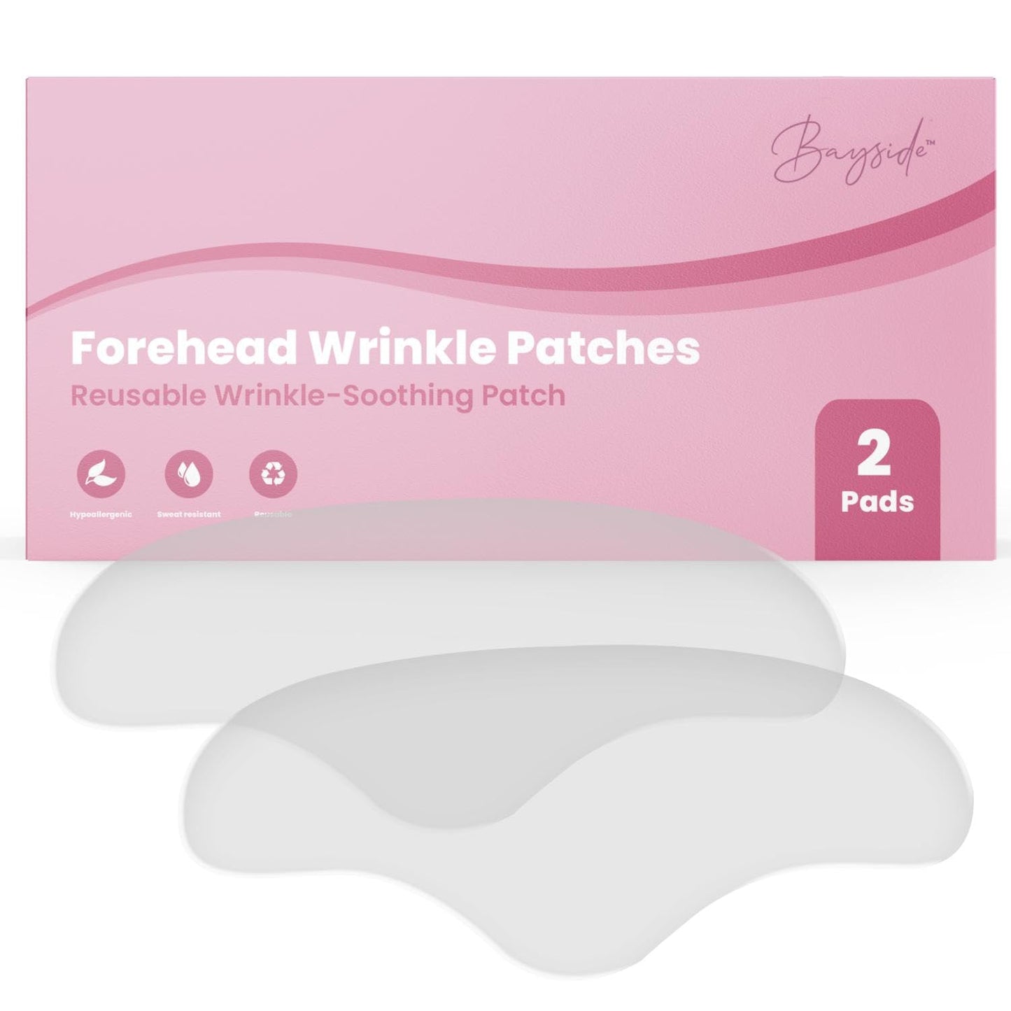 Forehead Wrinkle Patches – Reusable, Non-Invasive Skin Care for Fine Lines & Wrinkles, Pairs with Eye Patches, Pack of 2
