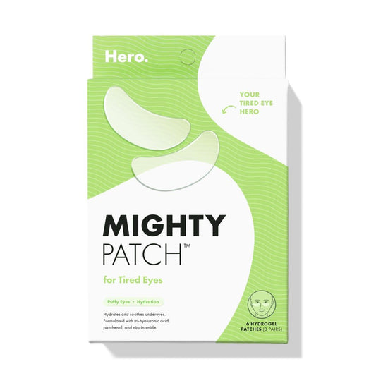 HERO COSMETICS Mighty Patch™ Tired Eye Hydrogel Patches – Soothes, De-puffs & Brightens Undereye, 6 Count, Multiple Uses