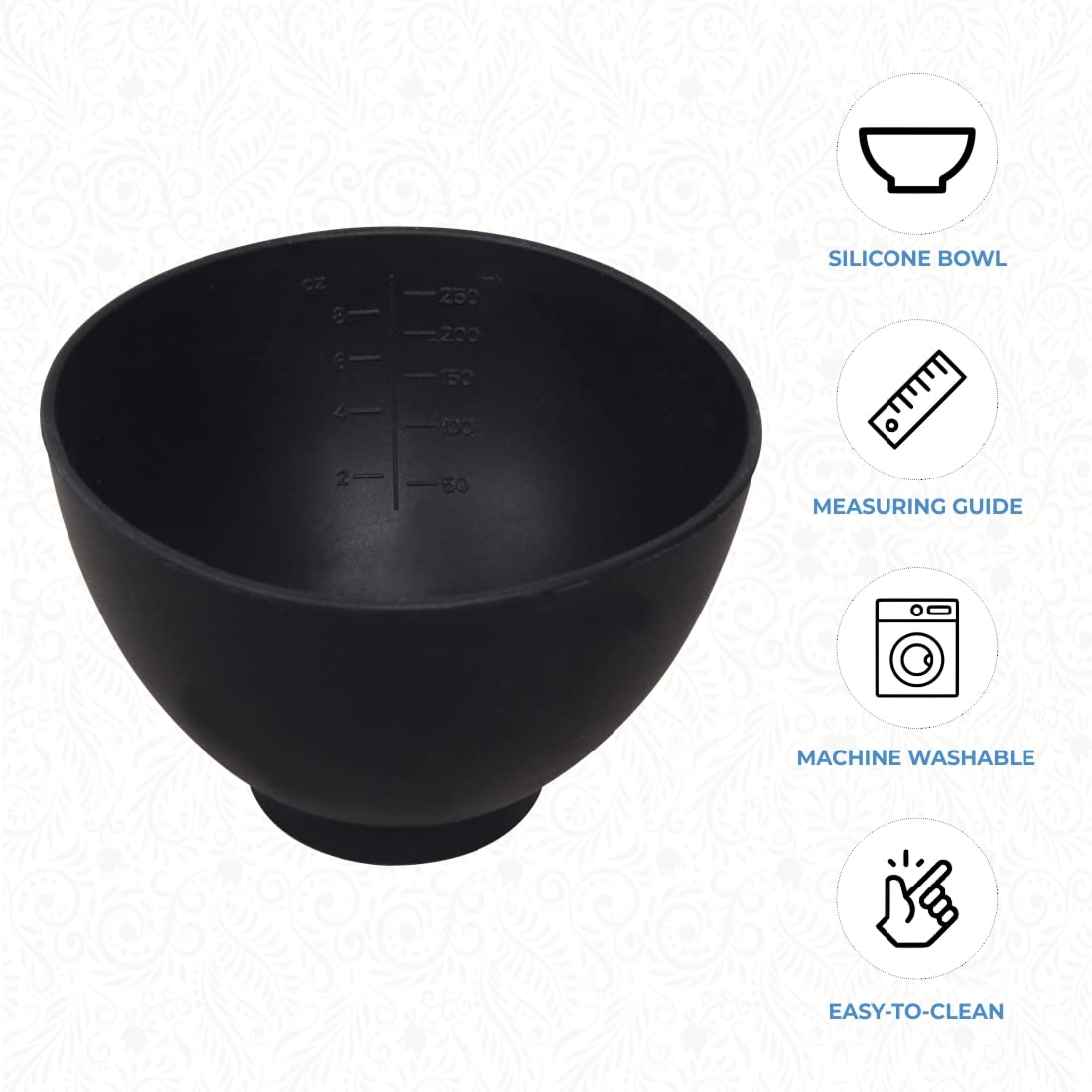 ForPro Professional Collection Silicone Mixing Bowl, Black, Flexible, Odorless, for Mixing Facials, Massage, Body & Other Products, 8 oz