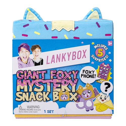 LankyBox Giant Foxy Surprise Snack Box, YouTube Gaming Channel, Mystery Surprise Giant Blind Box, 5 Fun Surprises Inside, Official Merch