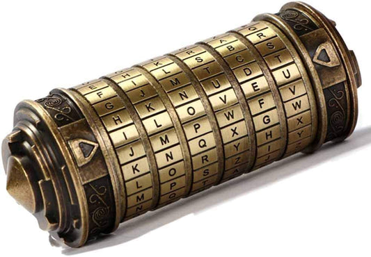 Cryptex Da Vinci Code Mini Lock Box – Puzzle with Hidden Compartment, Romantic Anniversary & Valentine’s Gift for Her, Him, or Girlfriend