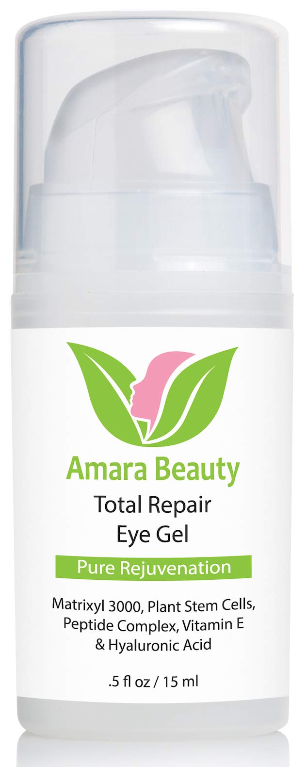 Amara Beauty Eye Cream Gel for Dark Circles and Puffiness with Peptides & Hyaluronic Acid, 0.5 fl. oz.