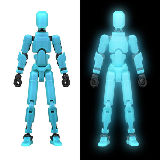 MerryXD T13 3D Action Figure,Assembly Completed Dummy Nova Titan Lucky 13 Action Figure 3D Printed Multi-Jointed Movable Toy Grow in The Dark Blue