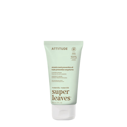 ATTITUDE Pregnancy Stretch Mark Prevention Oil – EWG Verified, Vegan, Plant & Mineral-Based, Argan Oil, Dermatologist Tested, 5 Fl Oz