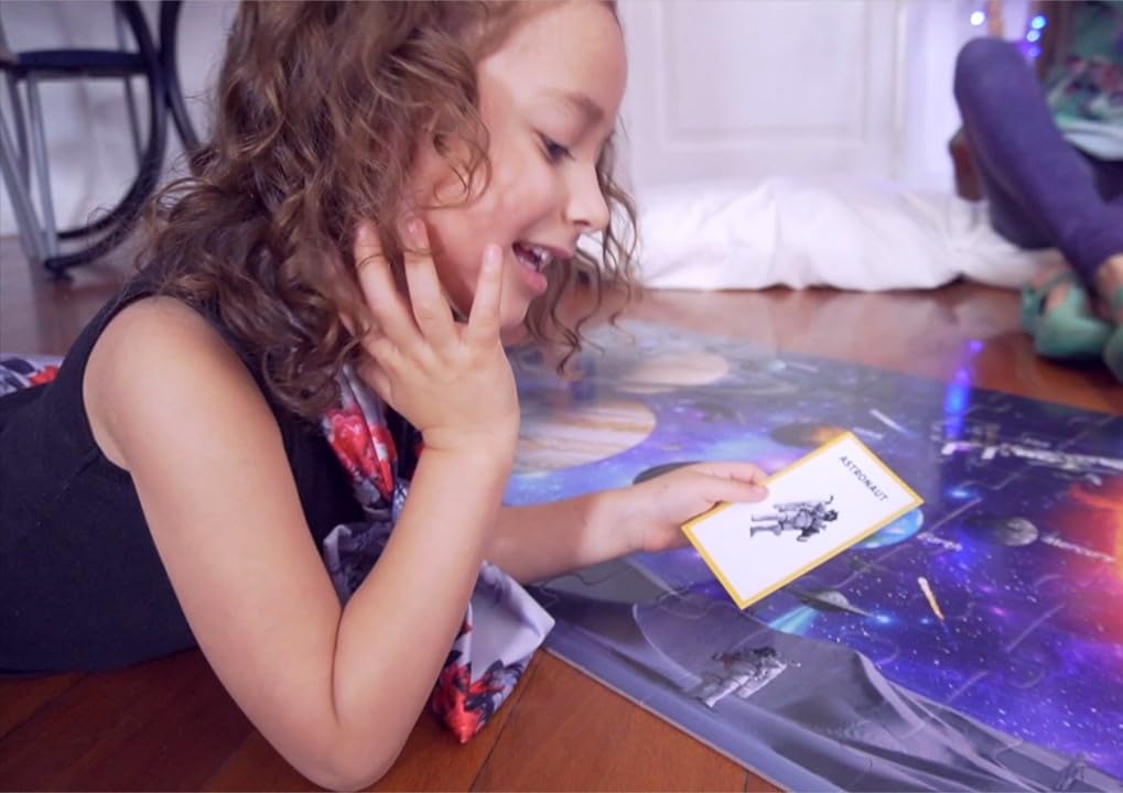 Solar System Spy Puzzle – 48-Piece Space Floor Puzzle with Flashcards & Magnifying Glass, Educational STEM Toy for Kids Ages 4-8, 2x3ft