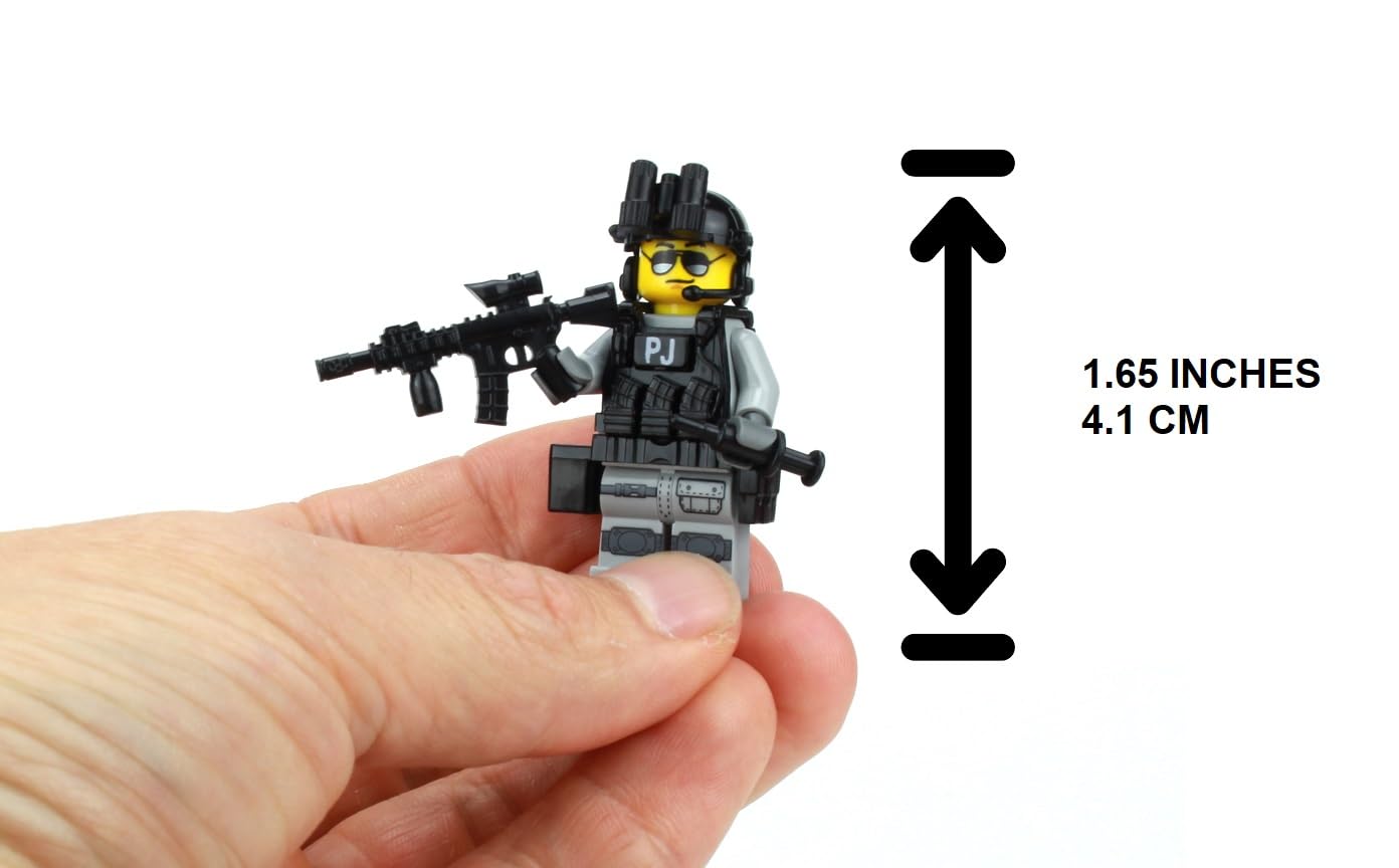 Battle Brick 1.6" US Air Force PJ Pararescue Soldier Minifigure with Accessories | Made in USA | Military Gift for Ages 10+