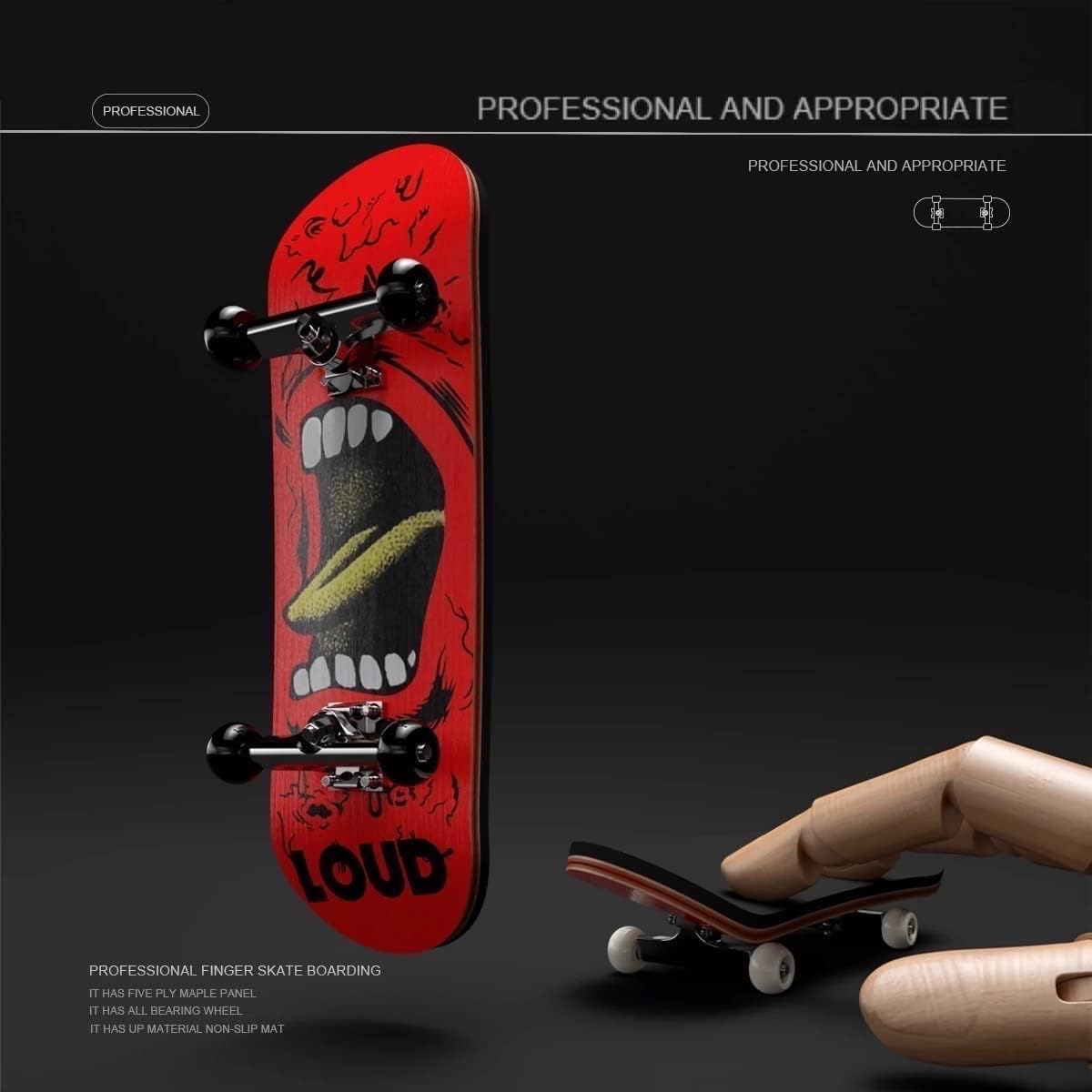 Lently Wood Fingerboards, Mini Fingerboards, 99mmL*29mmW (Skull god of war)