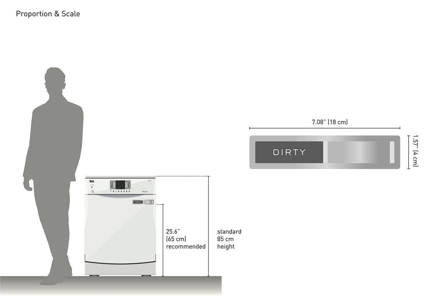 Dishwasher Magnet Clean/Dirty Sign – Kubik Premium Stainless Steel 304, Kitchen Organizer & Storage Decor with Extra Adhesive Tape