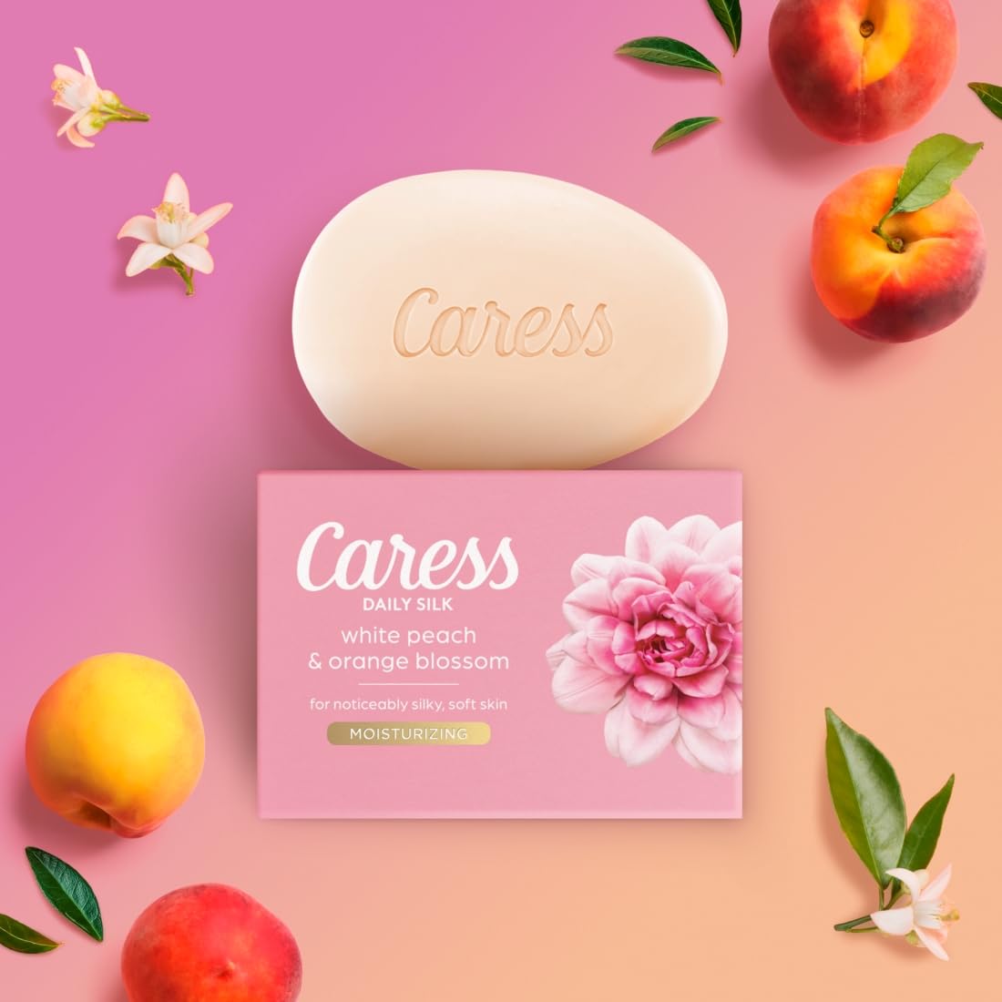 Caress Beauty Bar Soap For Noticeably Silky Soft Skin Daily Silk Extract and Floral Oil Essence 3.15 oz 3 Bars