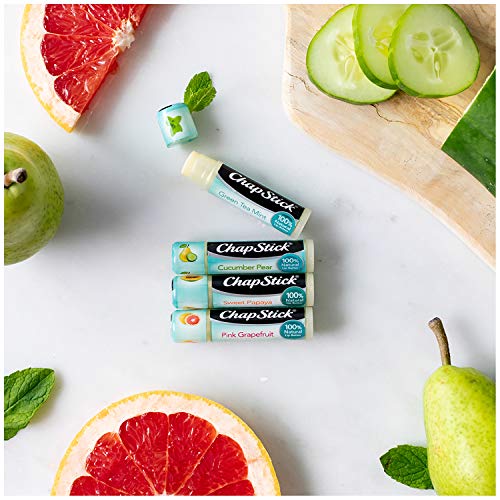 ChapStick Green Tea Mint 100 Percent Natural Ingredients Lip Butter, Moisturizing Lip Balm - 0.15 Oz