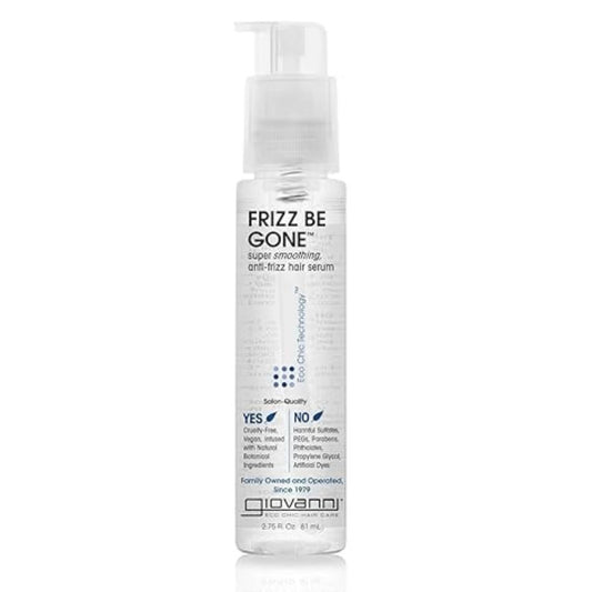 GIOVANNI Frizz Be Gone Anti-Frizz Hair Serum – Smooths, Adds Shine & Seals Color – Infused with Natural Botanicals, Paraben-Free, 2.75 oz