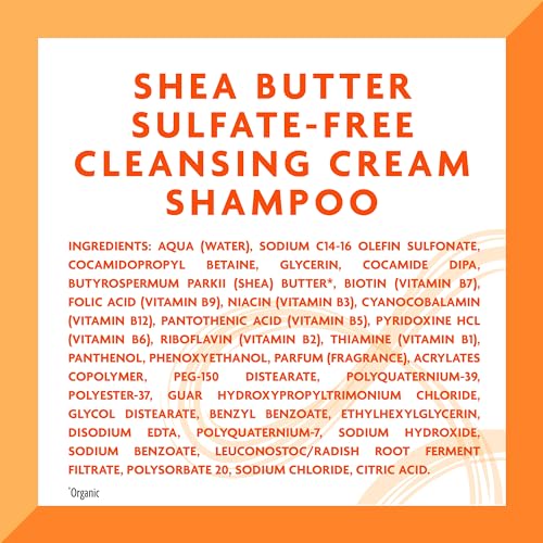 Cantu Sulfate-Free Cleansing Cream Shampoo with Shea Butter for Natural Hair, 13.5 oz
