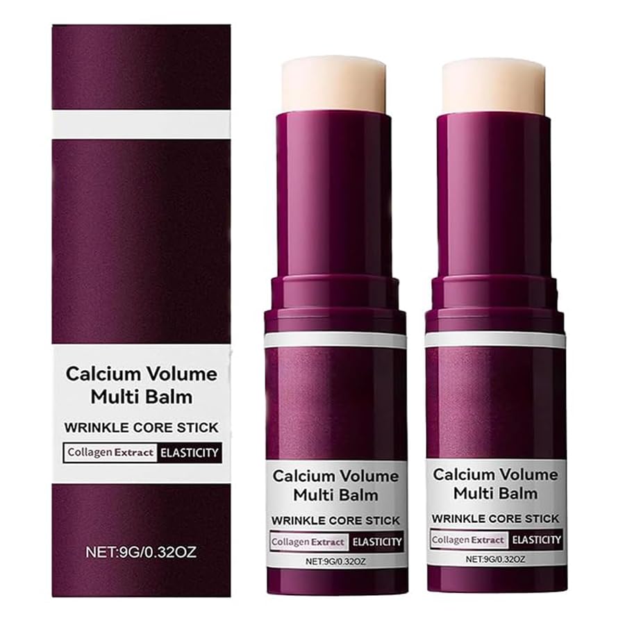 2PCS Korean Calcium Collagen Multi Balm Stick – Hydrating, Anti-Aging, Wrinkle Care for Face, Eyes & Neck, Firming & Moisturizing