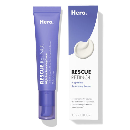Rescue Retinol Night Cream - Smooths Texture & Fades Post-Blemish Marks, Gentle Non-Drying Retinol for Sensitive Skin, 30ml