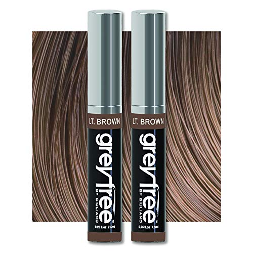 Root touch up, temporary hair color to cover gray hairlines, eyebrows, Mustache & Beards Greyfree 2 PACK (LIGHT BROWN)
