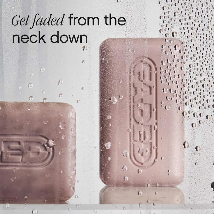 Faded Cleansing Bar for Face and Body | Kojic Acid, Vitamin C & Lactic Acid | Moisturizes | Vegan, Fragrance-Free, Safe for Sensitive Skin (2 Pack)