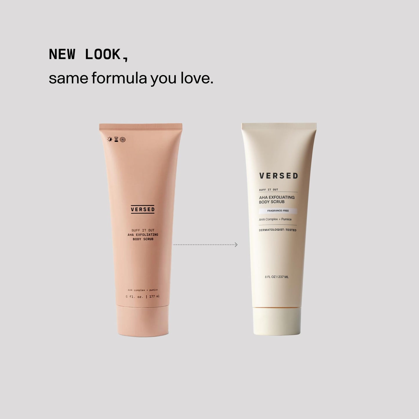 Versed Buff It Out AHA Body Scrub & Mask – Lactic & Glycolic Acid Exfoliant with Microfine Pumice, Smooths Dry Bumpy Skin, Vegan 8 oz