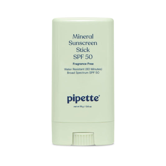 Pipette Baby Mineral Sunscreen Stick SPF 50 – Broad Spectrum Zinc Oxide Sunblock for Sensitive Skin & Kids, Water Resistant, Travel Size 0.6 oz