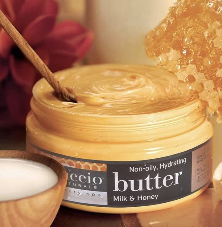 Cuccio Naturale Butter Blends Milk & Honey Body Cream, 8oz – Ultra-Moisturizing, Smoothing, Deep Hydration & Skin Repair with Natural Ingredients