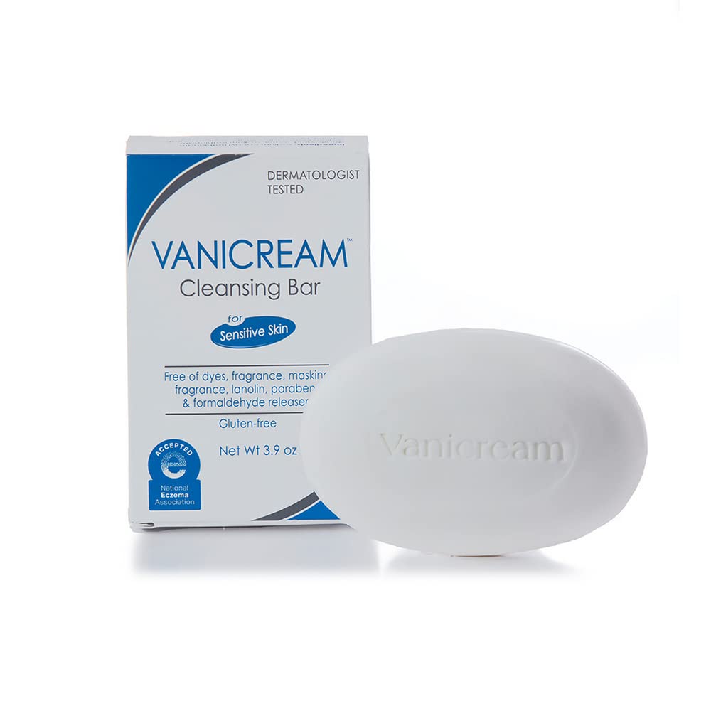 Vanicream Cleansing Bar | Fragrance, Gluten and Sulfate Free | For Sensitive Skin | Gently Cleanses and Moisturizes | 3.9 Ounce | Pack of 12