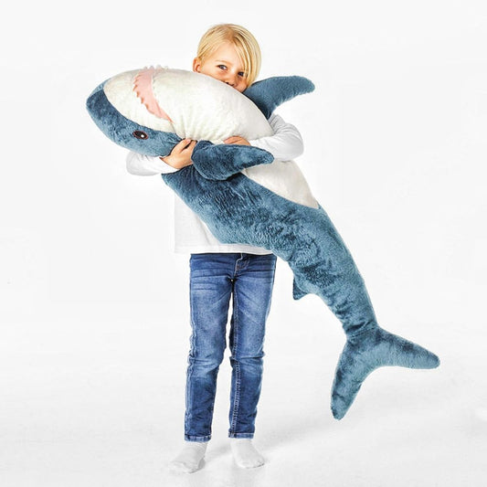 XIAOHONG 39" Giant Shark Plush Toy – Soft Chubby Shark Pillow, Stuffed Animal Cushion for Kids’ Room Décor & Stress Relief Gift